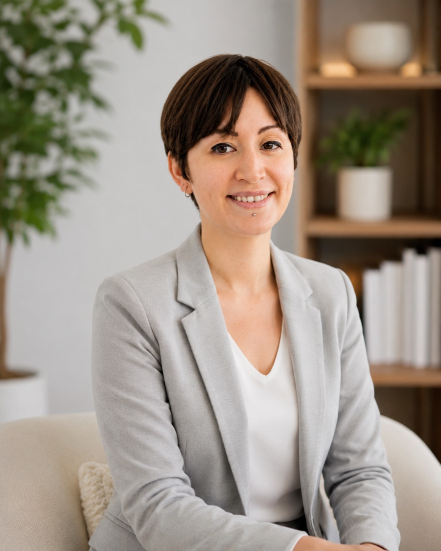 Giulia Vichi, seated in her office